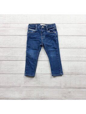 Zara Baby Boy Denim Elastic Waist Adjustable Pants Slim Fit Casual 18-24 Months